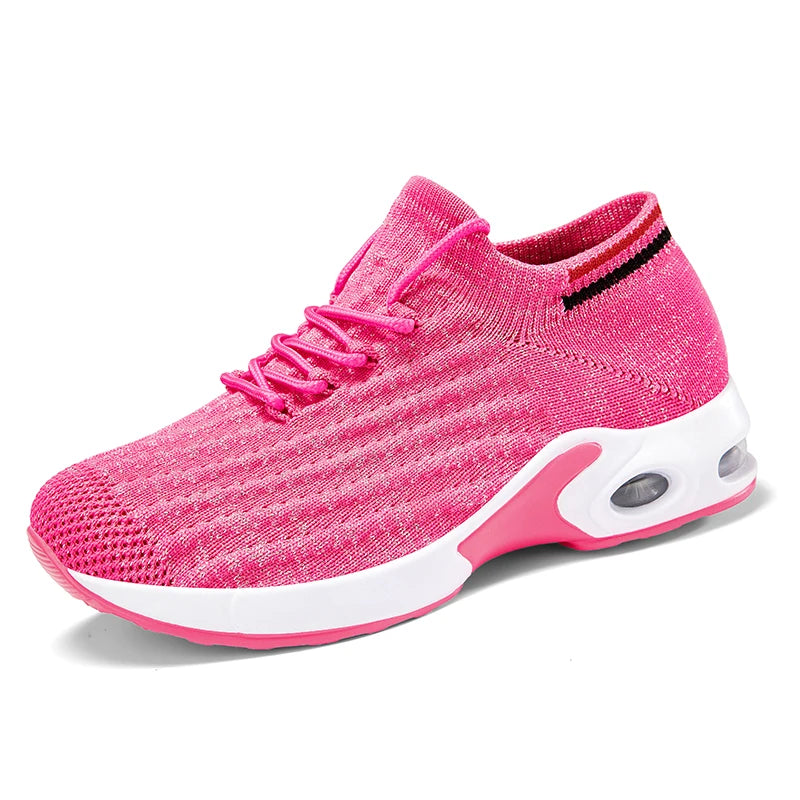 2025 New Women Walking Shoes Fashion Slip on Sock Sneakers Women Casual Breathable Wedges Shoes Ladies Loafers Flats Tenis shoes