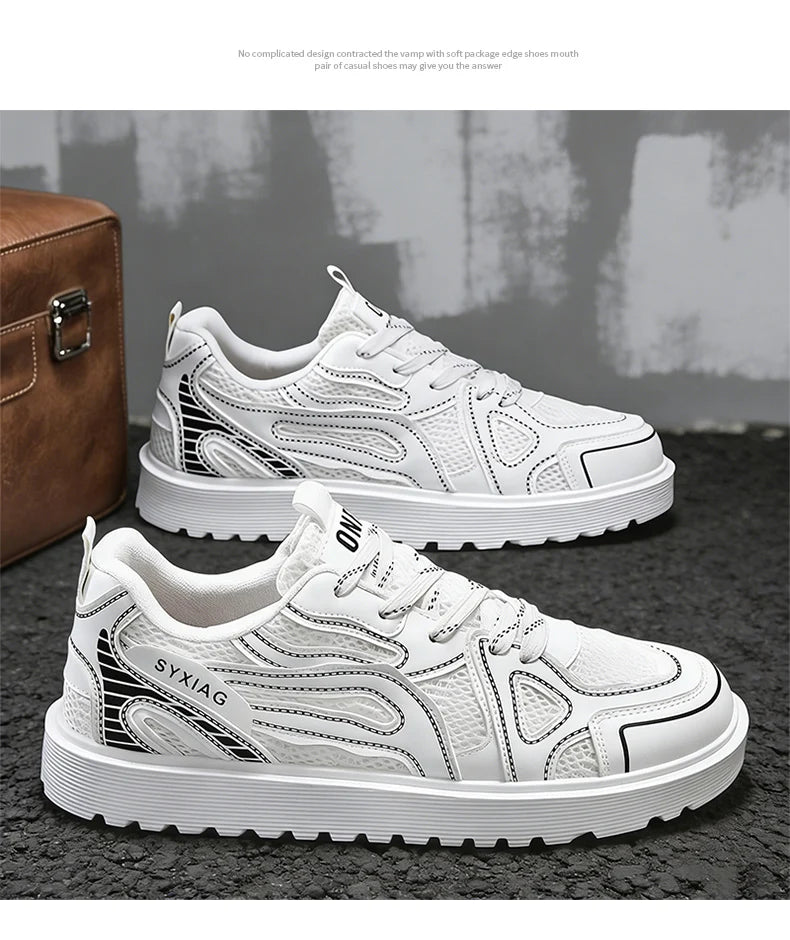Men's Shoes 2026 New Spring and Autumn Season Breathable Versatile Casual Trendy Shoes Men's Work Lightweight Sports Board Shoes